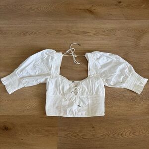 Free People Romantic White Crop Top Corset
